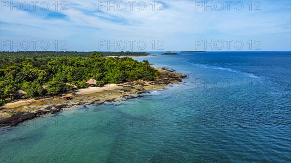 Aerial of a sandy beach in Rubane