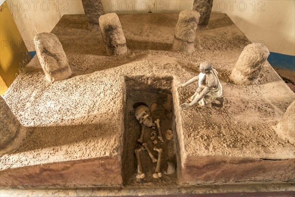 Model of a burial site under the stone circles of Wassu