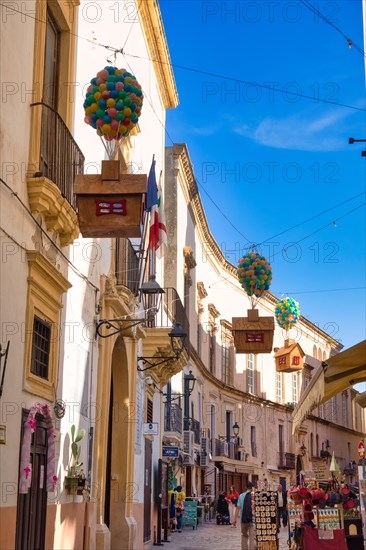 Christmas decorations in the alleys of Gallipoli