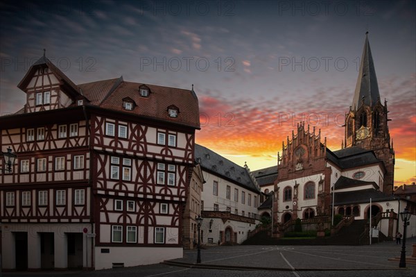 Part of an old town with half-timbered houses