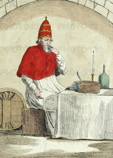 The Pope Eating Roquefort Cheese