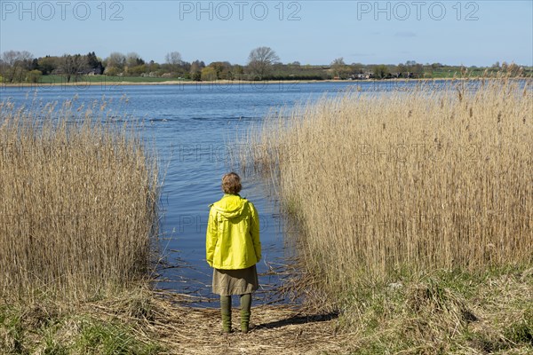 Woman standing on the bank of the Schlei