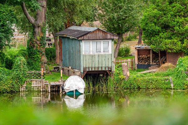 Old wooden boathouse