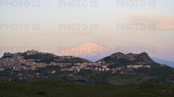 Troina in front of Etna volcano