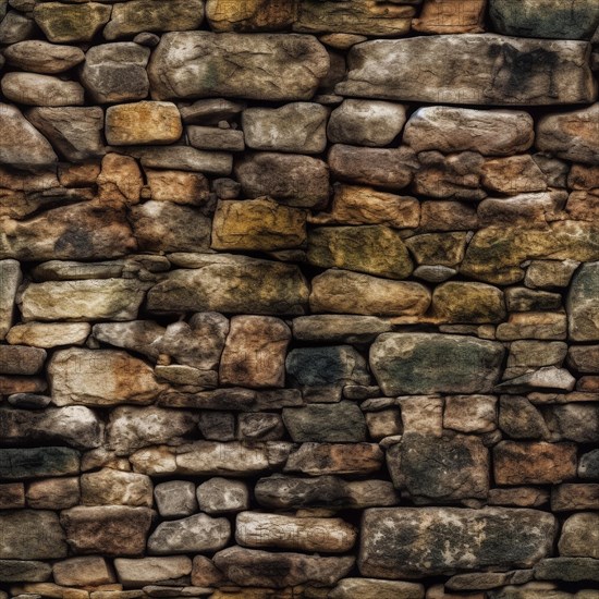 Seamless tile of aged brick and stone abstract background