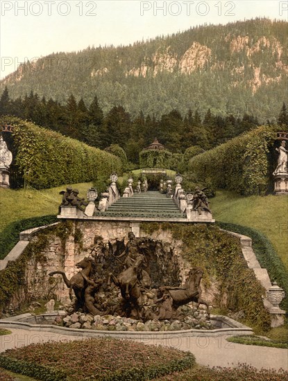 The Neptune Fountain at Linderhof Castle in Upper Bavaria