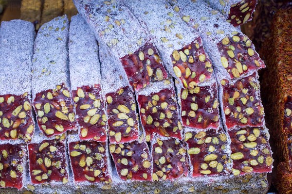 Load of traditional turkish delight lokum candy