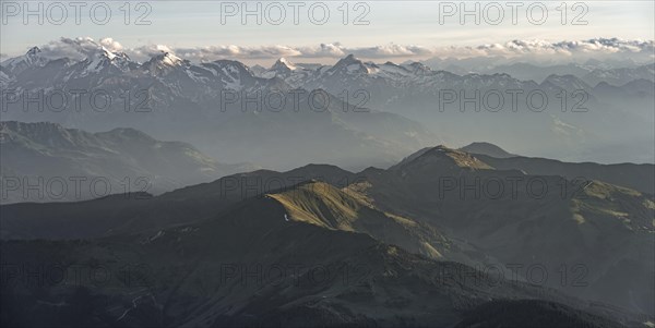 Mountain panorama in the evening light