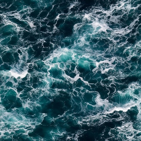 Seamless tile of turbulent ocean water