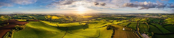 Sunset over Devon Windmill from a drone