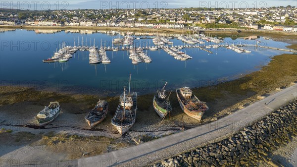 Shipwrecks in Camaret sur Mer harbour in Crozon peninsula