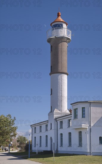 Lighthouse Timmendorf-Poel at the south-western end of the island Poel at the harbour of Timmendorf Strand at the Baltic Sea. Mecklenburg-Western Pomerania