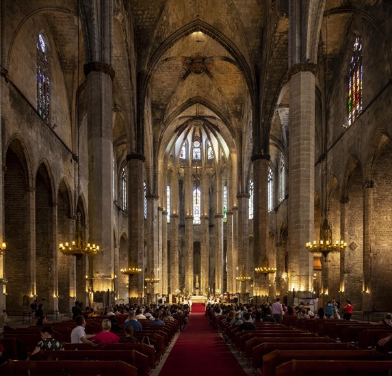 Interior view of Barcelona Cathedral