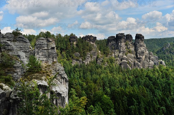 The Elbe Sandstone Mountains in Saxony are characterised by bizarre rock formations and are a popular tourist and hiking area