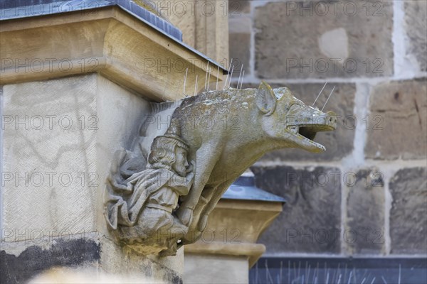 Anti-Semitic sculpture of a Jew sow