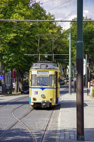 Railcar of the Woltersdorf tram running between Berlin-Rahnsdorf and Woltersdorf