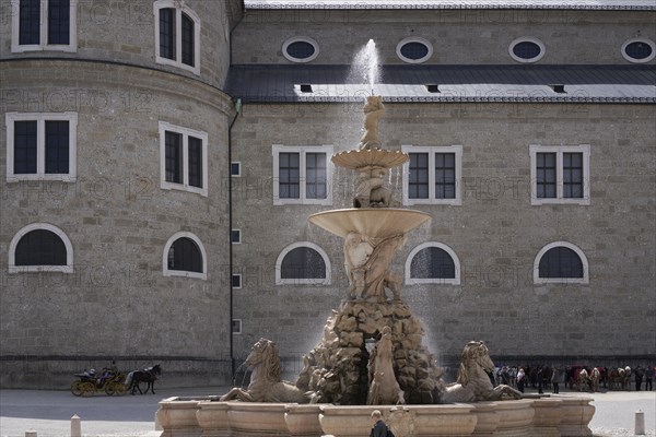 Residenzbrunnen on Residenzplatz in front of Salzburg Cathedral