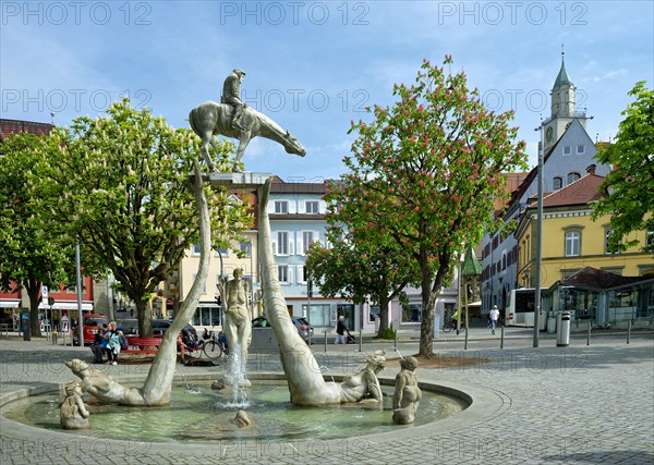 The fountain Bodenseereiter by sculptor Peter Lenk