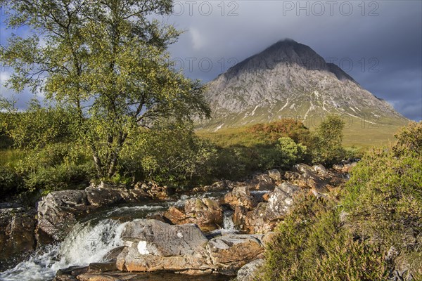 The Scottish mountain Buachaille Etive Mor in Glen Etive in the Highlands of Scotland