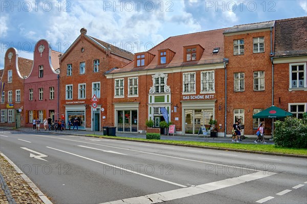 Street and house layout with architecture typical for this district