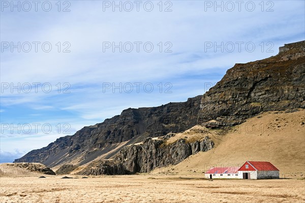 Lonely farm on Ring Road No. 1 in the south of Iceland
