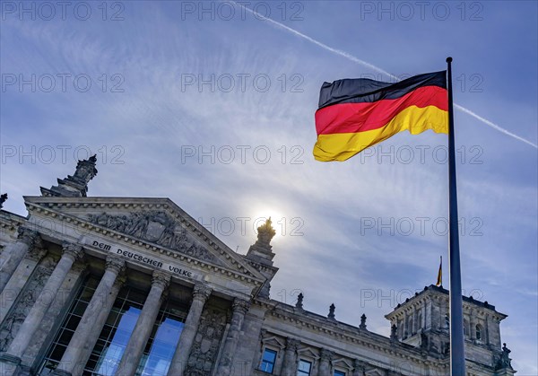 Germany flag flying over the Reichstag