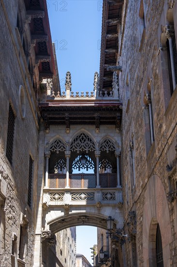 Artistic bridge between two buildings