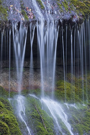 Water flowing over rocks in the gorge Wimbachklamm in Ramsau bei Berchtesgaden