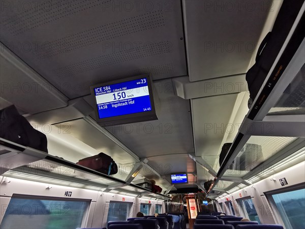 Screen in a Deutsche Bahn IC train