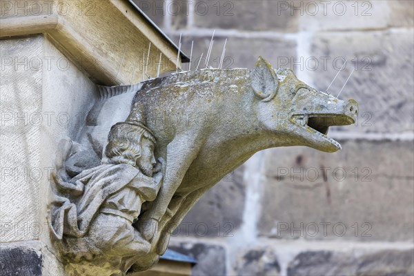 Anti-Semitic sculpture of a Jew sow