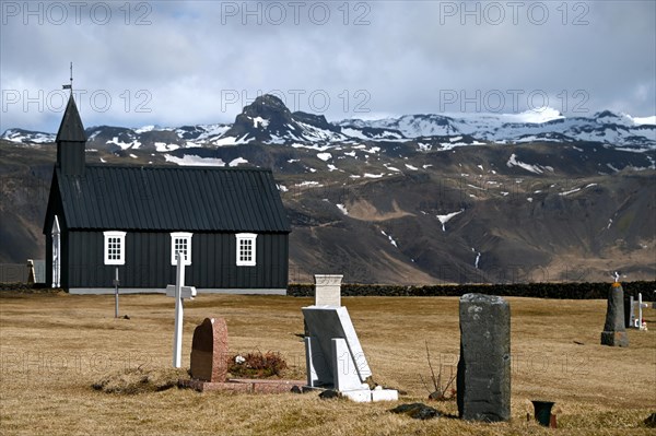 Budir Black Church on the Snaefellsnes Peninsula in the West of Iceland