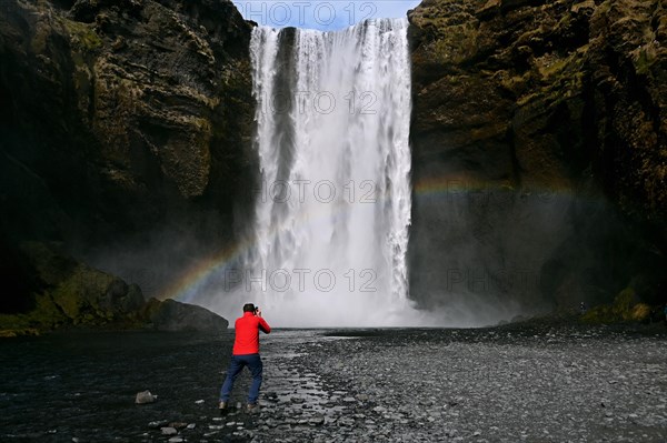 Skogafoss Waterfall on the South Coast of Iceland