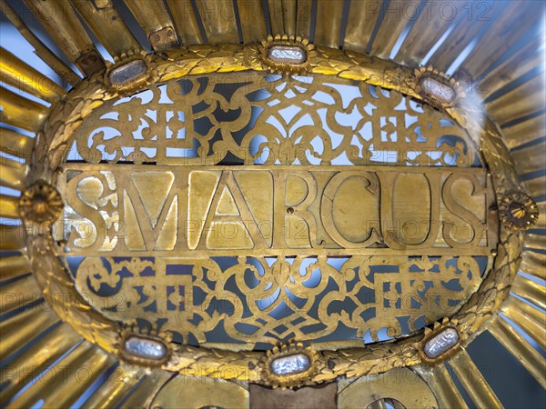 Sign on the altar of St Mark