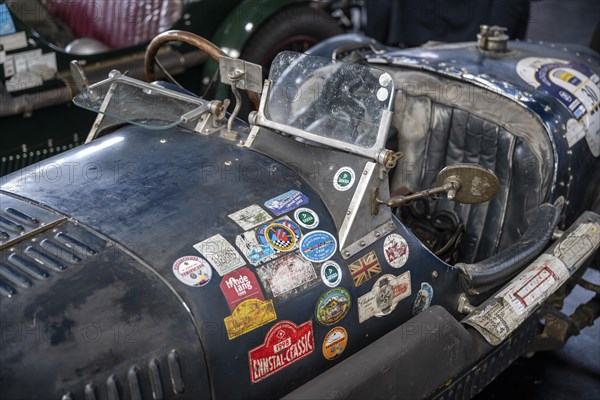 Detailed view of a vintage racing car from the 1930s