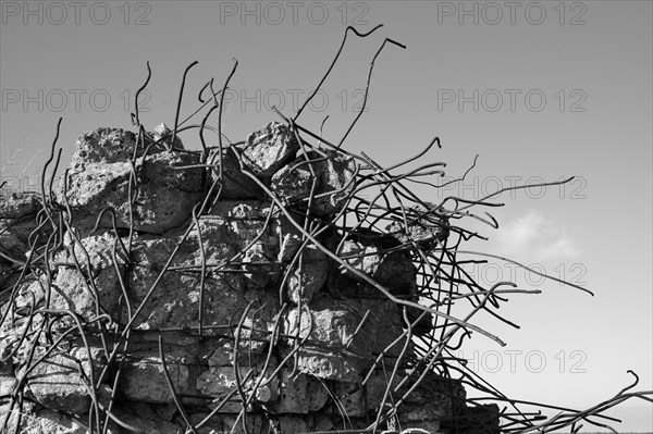 Detail of a largely destroyed Wehrmacht bunker on the former military training area of Jueterbog