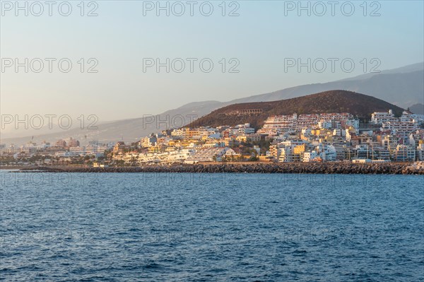 Tenerife ferry heading to Hierro or La Gomera. View from the boat of Los Cristianos