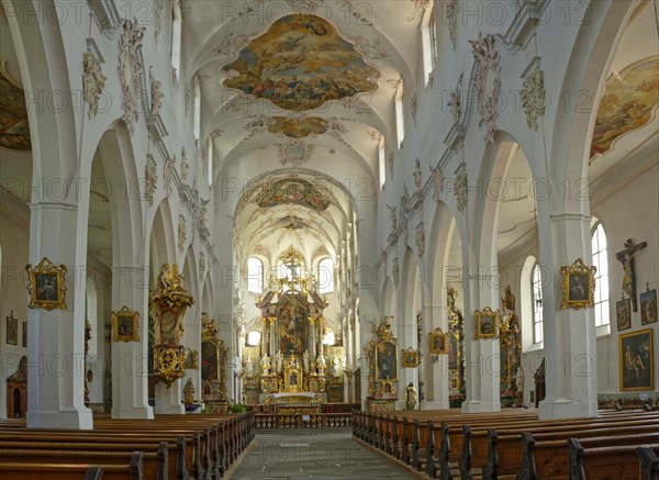 Franciscan church with high altar by Joseph Anton Feuchtmayer