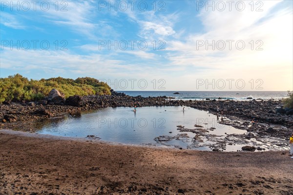 Black sand beach Charco la Condesa del Valle Gran Rey in La Gomera