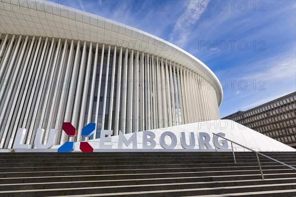 Philharmonie Luxembourg with lettering