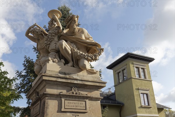 Mythological sculpture in the Oberloessnitz villa district