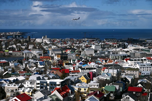 View of the colourful rooftops of Reykjavik