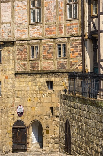 Historic medieval castle and abbey buildings on the Schlossberg