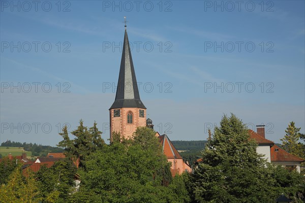 View of the tower of the town church