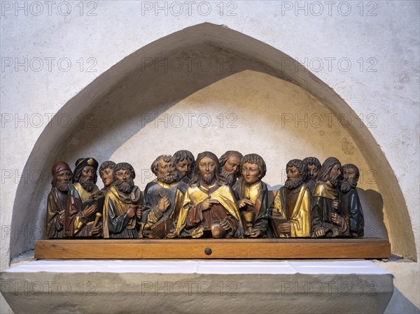 Depiction of Jesus with his twelve disciples in a side aisle of the Minster of St. Mary and St. Mark