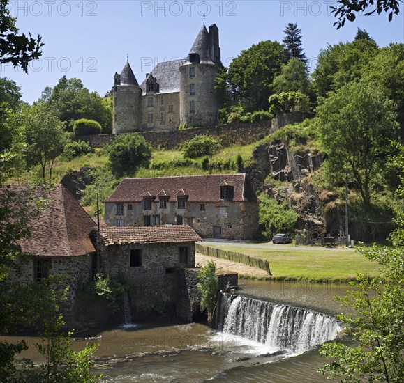 The castle Chateau de la Forge at Savignac-Ledrier along the Auvezere river