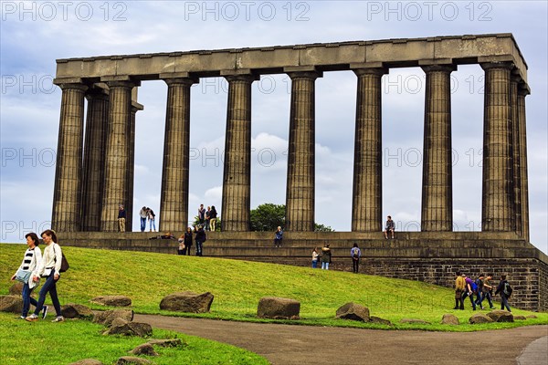 Visitors at the National Monument on Calton Hill