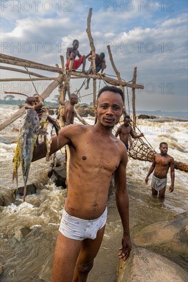 Man showing his fresh catch