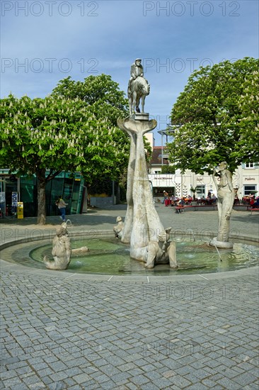 The fountain Bodenseereiter by sculptor Peter Lenk