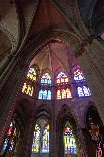 Nevers. Cathedral Saint-Cyr-Sainte-Julitte. The largest collection of contemporary stained glass windows in Europe by the artists Raoul Ubac