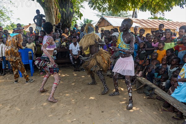 Yaka tribe practising a ritual dance